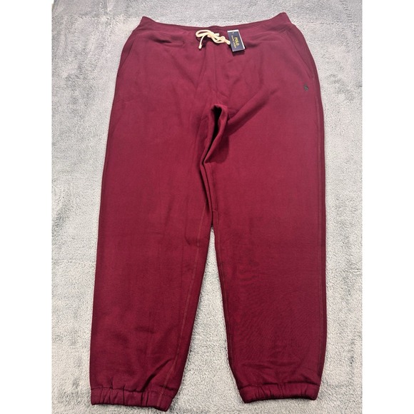 Polo Ralph Lauren Joggers Men 2XL Tall Burgundy Drawstring Pocket NWT $125 - Picture 1 of 13